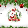 Christmas Ceramic Ornament Merry Christmas Wreath Xmas Gift Christmas Decoration Keepsake Ornament Santa Snowman Deer Holiday Ornament for Home Christmas Tree Decor view 3