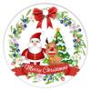 Christmas Ceramic Ornament Merry Christmas Wreath Xmas Gift Christmas Decoration Keepsake Ornament Santa Snowman Deer Holiday Ornament for Home Christmas Tree Decor view 4