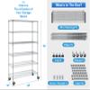 6-Tier Metal Wire Shelving Unit w/Wheels Height Adjustable Storage Rack NSF Certified Storage Shelves 6000/600 Lbs Capacity Standing Utility Shelf for Laundry Kitchen Pantry Garage Organization view 2
