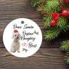 Christmas Ornament Dear Santa Define Naughty Holiday Present Pet Dog Lover Gift Funny Sayings Words Xmas Tree Decorations Flat Circle Ceramic Ornament 3 Inch view 2