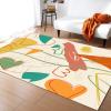 4x6ft Large Area Rugs for Living Room, Paint Graffiti Art Collection Area Runner Rugs Non Slip Bedroom Carpets Hallways Rug, Outdoor Indoor Nursery Rugs Dcor Orange Green view 1