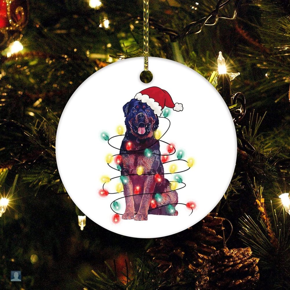 Christmas Ornament Christmas Dog with Lights Xmas Gift Christmas Decoration Keepsake Ornament for Dog Lover Ceramic Elegant Hanging Christmas Tree Decorations