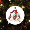 Christmas Ornament Cute Unique Pet Ornament Xmas Present Dog Tangled in Lights Merry Christmas Dog Christmas Ceramic Ornament Collectible Present Gift Xmas Tree Decoration view 1
