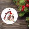 Christmas Ornament Cute Unique Pet Ornament Xmas Present Dog Tangled in Lights Merry Christmas Dog Christmas Ceramic Ornament Collectible Present Gift Xmas Tree Decoration view 2