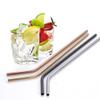 anso 4 Pcs Stainless Steel Metal Drinking Straw Reusable Straws + Cleaner Brush Kit (Gold,Bend) view 3
