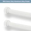2 Pack Heavy Duty 1 Inch Diameter Single Curtain Rods 36-72 Adjustable Window Curtain Rod with Aluminum Alloy Cylindrical Cap Finials, Wall Mount and Ceiling Mount, Matte White view 2