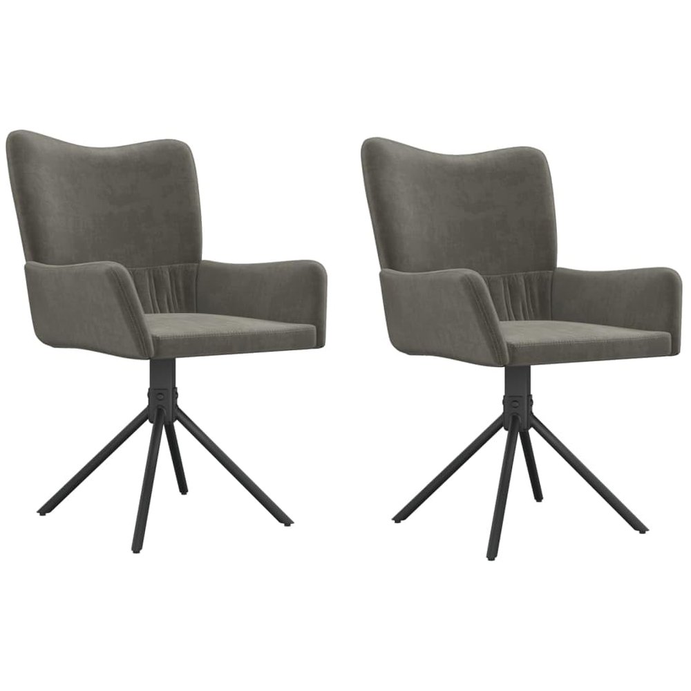 vidaXL Swivel Dining Chairs in Luxurious Dark Gray Velvet Modern and Stylish, Comfortable Foam-Filled Seat, Perfect for Elegant Dining and Living Spaces