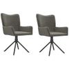 vidaXL Swivel Dining Chairs in Luxurious Dark Gray Velvet Modern and Stylish, Comfortable Foam-Filled Seat, Perfect for Elegant Dining and Living Spaces view 1