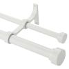 Heavy Duty Double Curtain Rods With Cylindrical Cap Finials 36 to 72" Telescoping 1 Inch Diameter Front and 5/8 Inch Diameter Back Window Drapery Rod, Matte White view 1