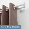 Heavy Duty Double Curtain Rods With Cylindrical Cap Finials 36 to 72" Telescoping 1 Inch Diameter Front and 5/8 Inch Diameter Back Window Drapery Rod, Matte White view 2