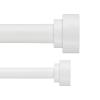 Heavy Duty Double Curtain Rods With Cylindrical Cap Finials 36 to 72" Telescoping 1 Inch Diameter Front and 5/8 Inch Diameter Back Window Drapery Rod, Matte White view 3