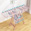 Flxsxq Clothes Drying Rack with Shoe Rest,Foldable 2-Level Laundry Drying Rack, Aluminum Towel Rack,for Clothes, Towels, Linens view 2
