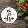 Dog Tangled in Lights Merry Christmas Dog Christmas Ornament Dog Quotes Holiday Present for Boys Girls Round Ceramic Christmas Decoration view 2