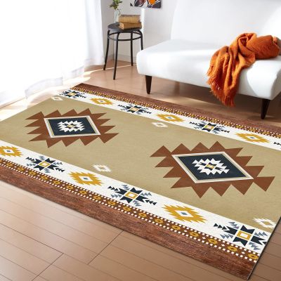5x8ft Large Area Rugs for Living Room, Rustic Bohemian Wooden Pattern Collection Area Runner Rugs Non Slip Bedroom Carpets Hallways Rug, Outdoor Indoor Nursery Rugs Dcor Southwest Native Americans