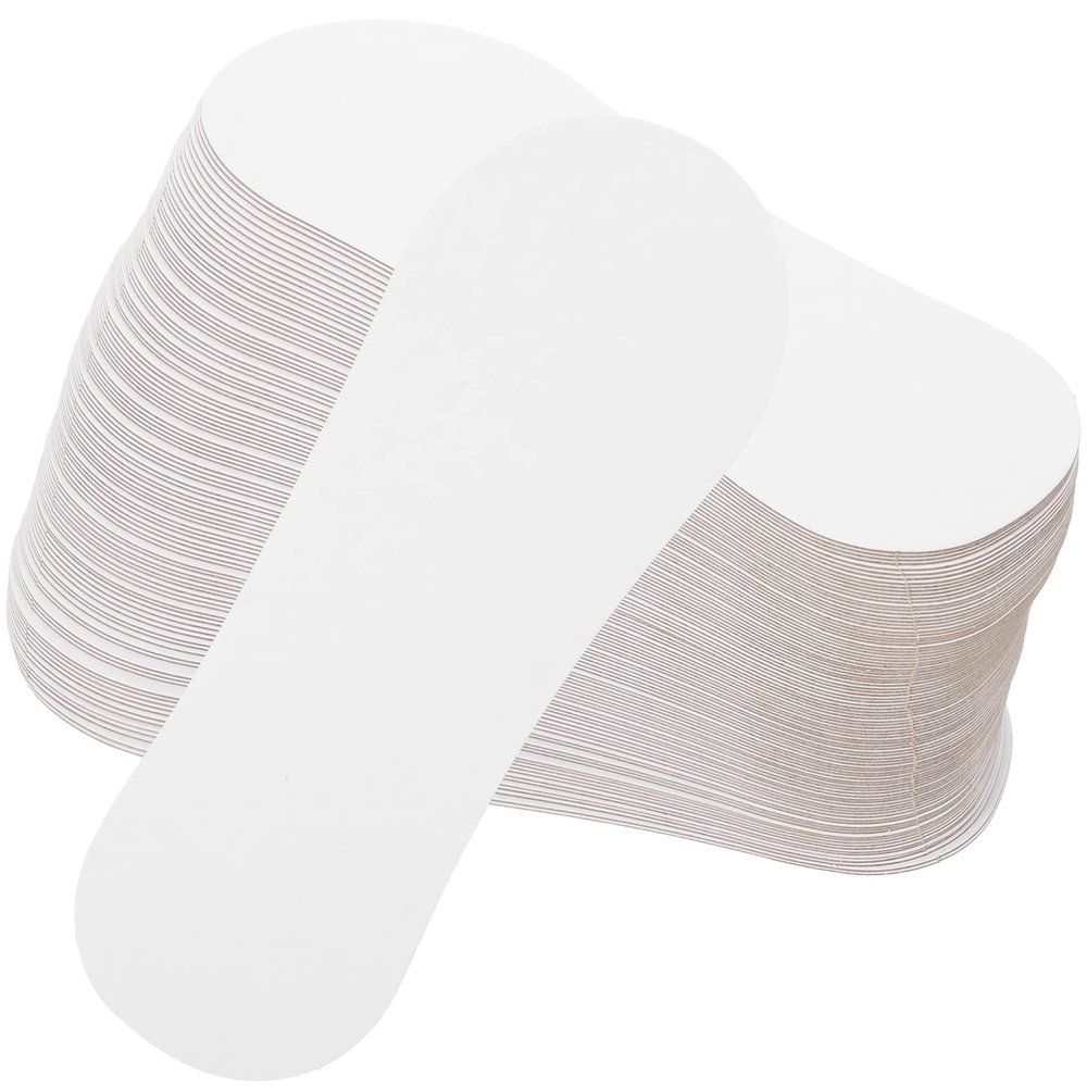 EXCEART Men Socks Cardboard Sock Inserts Form Blockers: 100Pcs Paper Low Cut Socks Organizers Sock Shape Organizer Socks Display Holders for Storage Display White Knitting Supplies