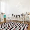 5x8ft Large Area Rugs for Living Room, Valentines Day Lovely Heart Collection Area Runner Rugs Non Slip Bedroom Carpets Hallways Rug, Outdoor Indoor Nursery Rugs Dcor Buffalo Check Black White view 4