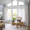 2 Pack Heavy Duty 1 Inch Diameter Single Curtain Rods 72-144 Adjustable Window Curtain Rod with Cylindrical Cap Finials, Wall Mount and Ceiling Mount, Matte White view 3