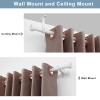2 Pack Heavy Duty 1 Inch Diameter Single Curtain Rods 72-144 Adjustable Window Curtain Rod with Cylindrical Cap Finials, Wall Mount and Ceiling Mount, Matte White view 4