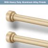 2 Pack Heavy Duty 1 Inch Diameter Single Curtain Rods 72-144 Adjustable Window Curtain Rod with Aluminum Alloy Cylindrical Cap Finials, Wall Mount and Ceiling Mount, Light Gold view 2