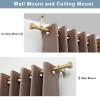 2 Pack Heavy Duty 1 Inch Diameter Single Curtain Rods 72-144 Adjustable Window Curtain Rod with Aluminum Alloy Cylindrical Cap Finials, Wall Mount and Ceiling Mount, Light Gold view 4