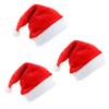 Family Christmas Hat 3 PCS Santa Hat for Women Men Plush Classical Beanie with Furry Ball Teens Xmas Holiday Party Headwear view 1