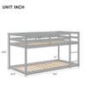 MWrouqfur Low Bunk Beds Twin Over Twin Floor Bunk Bed Frame Loft Bed for Boys Girls Teens,Space Saving,No Box Spring Needed (Gray) view 2
