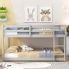 MWrouqfur Low Bunk Beds Twin Over Twin Floor Bunk Bed Frame Loft Bed for Boys Girls Teens,Space Saving,No Box Spring Needed (Gray) view 3