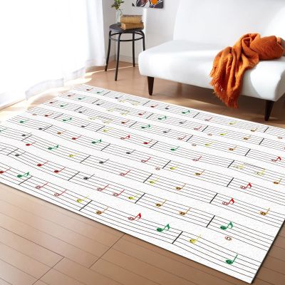 4x6ft Large Area Rugs for Living Room, Line Musical Note Simple Collection Area Runner Rugs Non Slip Bedroom Carpets Hallways Rug, Outdoor Indoor Nursery Rugs Dcor Green Red