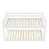 MWrouqfur Low Bunk Beds Twin Over Twin Floor Bunk Bed Frame Loft Bed for Boys Girls Teens,Space Saving,No Box Spring Needed (White) view 4