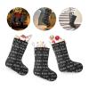 CUXWEOT Personalized Black Christmas Stockings Customize Name Candy Bag for Family Holiday Party Decorations Gift 17.52 x 7.87 Inch view 3