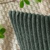 EMEMA Christmas Throw Pillow Covers Corduroy Decorative Soft Striped Square Cushion Covers Spring Pillowcases for Couch Sofa Bedroom Chair Car Green Pillow Covers 20x20 Pack of 2, Dark Green view 2