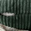 EMEMA Christmas Throw Pillow Covers Corduroy Decorative Soft Striped Square Cushion Covers Spring Pillowcases for Couch Sofa Bedroom Chair Car Green Pillow Covers 20x20 Pack of 2, Dark Green view 3