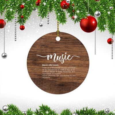 Definition Noun Music Christmas Ceramic Ornament Inspirational Novelty Customized Round Ceramic Ornament for Boys Girls Round Ceramic Christmas Decoration