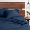 1000-TC Split Queen Giza Cotton Sheets Sets for Adjustable Bed- 5-PC Set with 2 Fitted Sheets (30"x80"), 25" Deep Pockets - 1000-Thread-Count Soft Pure Giza Cooling Sheets - Mediterranean Blue view 3