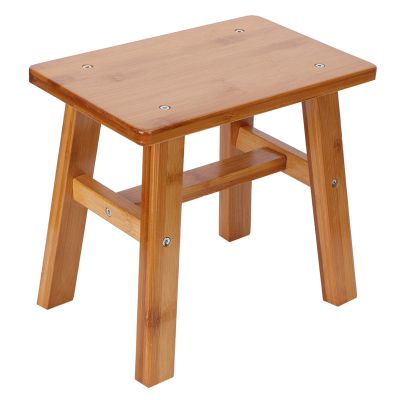 Psytfei Multi Purpose Small Bamboo Stool Foldable Wooden Stool Small End Table Stool Low Stool for Living Room Bathroom Kitchen(Small Square)