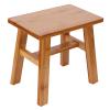 Psytfei Multi Purpose Small Bamboo Stool Foldable Wooden Stool Small End Table Stool Low Stool for Living Room Bathroom Kitchen(Small Square) view 1