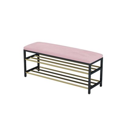 Footstools / Ottomans Shoe Stool Entrance Bench Metal Shoe Rack Bench Organizer with 2 Tier Storage Organizer for Entryway Hallway Living Room living Room Corridor Bench Shoe Stool ( Color : Brass , S