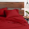 1000-TC Split King Giza Cotton Sheets Sets for Adjustable Bed- 5-PC Set with 2 Twin-XL Fitted Sheets, 25" Deep Pockets - 1000-Thread-Count Soft Pure Giza Cooling Sheets - Burgundy view 3