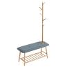 Footstools/Ottomans Shoe Stool with Coat Rack Entrance Bench Upholstered Seat Multifunctional Storage Rack for Home Office Bedroom Living Room Corridor Bench Shoe Stool view 1