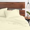 1000-TC Split Queen Giza Cotton Sheets Sets for Adjustable Bed- 5-PC Set with 2 Fitted Sheets (30"x80"), 25" Deep Pockets - 1000-Thread-Count Soft Pure Giza Cooling Sheets - Ivory view 3