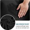 Stretch Velvet Chair Covers with Armrest Chair Cover, 1/6/2/4 Set Luxury Velvet Office Chair Cover Chair Slipcover, Office Kitchen Dining Chair Covers,F,6opack view 4