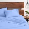 1000-TC Split Queen Giza Cotton Sheets Sets for Adjustable Bed- 5-PC Set with 2 Fitted Sheets (30"x80"), 25" Deep Pockets - 1000-Thread-Count Soft Pure Giza Cooling Sheets - Light Blue view 3