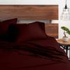 1000-TC Split Queen Giza Cotton Sheets Sets for Adjustable Bed- 5-PC Set with 2 Fitted Sheets (30"x80"), 25" Deep Pockets - 1000-Thread-Count Soft Pure Giza Cooling Sheets - Wine view 3