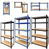 5 Tier Adjustable Boltless Garage Shelving, Heavy Duty Storage Racking Unit, Organizing Metal Shelf for Home Office Workshop Warehouse Household Kitchen, 71" H x 35" W x 16" D, 5 Tier Black DIY Shelf view 1
