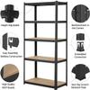 5 Tier Adjustable Boltless Garage Shelving, Heavy Duty Storage Racking Unit, Organizing Metal Shelf for Home Office Workshop Warehouse Household Kitchen, 71" H x 35" W x 16" D, 5 Tier Black DIY Shelf view 4