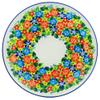 Polmedia Polish Pottery Lunch Plate UNIKAT - Bright Wildflowers Pattern Handmade in Boleslawiec Poland + Certificate of Authenticity view 1