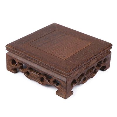 TOPINCN Vase Stand, Asian Plant Stand, Small Size Nostalgic Retro for Vases for Plant Flower(Length 10 Width 10 Height 3.7)
