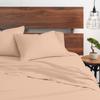 1000-TC Split Queen Giza Cotton Sheets Sets for Adjustable Bed- 5-PC Set with 2 Fitted Sheets (30"x80"), 25" Deep Pockets - 1000-Thread-Count Soft Pure Giza Cooling Sheets - Peach view 3