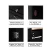 Black Freestanding Kitchen Island Utility Storage Cabinet Trash Cabinet with Tilt Out Trash Bin Holder Rubberwood Countertop Ample Storage Space for Storing Silverware Utensils Kitchen Appliances view 4