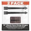 2 Pack 16" Black Faux Strap Hinges - Hand Forged Dummy Faux Hinge  Handmade Rustic Iron Hinges for Farmhouse Shutter, Carriage Doors, Barn Door, Castle Door, and Gates  The Colonial Series view 1